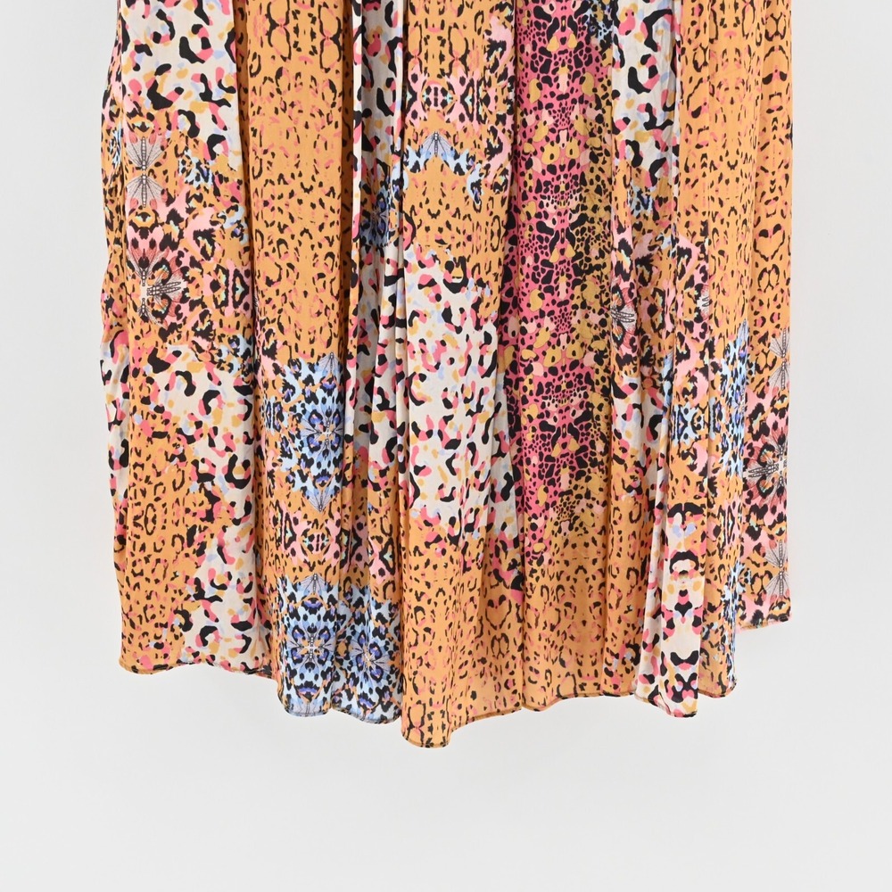 Anthropologie Bhanuni by Jyoti Panthera Maxi Skirt Womens Size 0 Leopard Cotton - Picture 9 of 12
